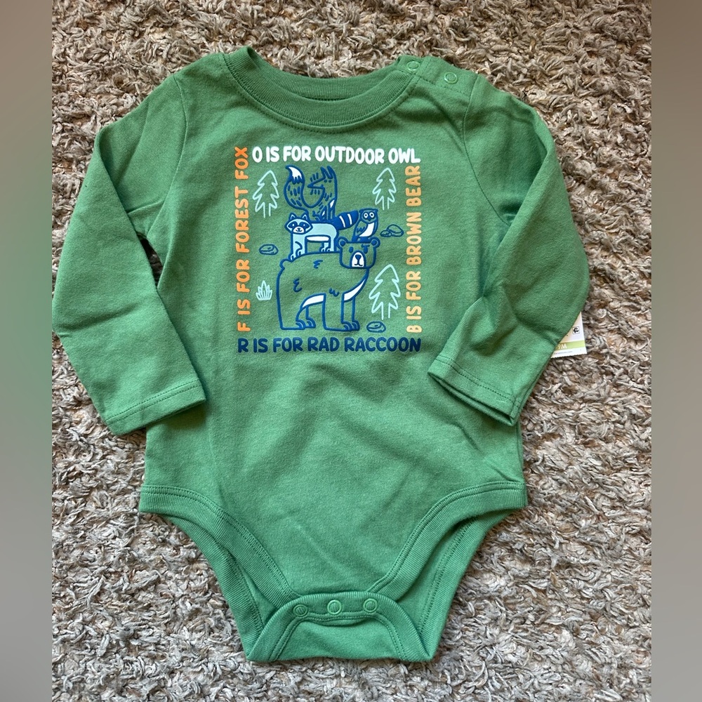 NWT Garanimals Onesie; Green; Size 6-9 months